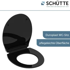 Schütte Duroplast WC-Sitz SLIM BLACK mit Absenkautomatik und Schnellverschluss