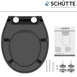 Schütte Duroplast WC-Sitz SLIM BLACK mit Absenkautomatik und Schnellverschluss