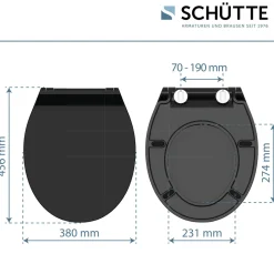 Schütte Duroplast WC-Sitz SLIM BLACK mit Absenkautomatik und Schnellverschluss
