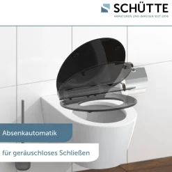 Schütte Duroplast WC-Sitz SLIM BLACK mit Absenkautomatik und Schnellverschluss