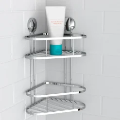 Schütte Dusch-Eckablage 2 Etagen Chrom zum Kleben oder Schrauben