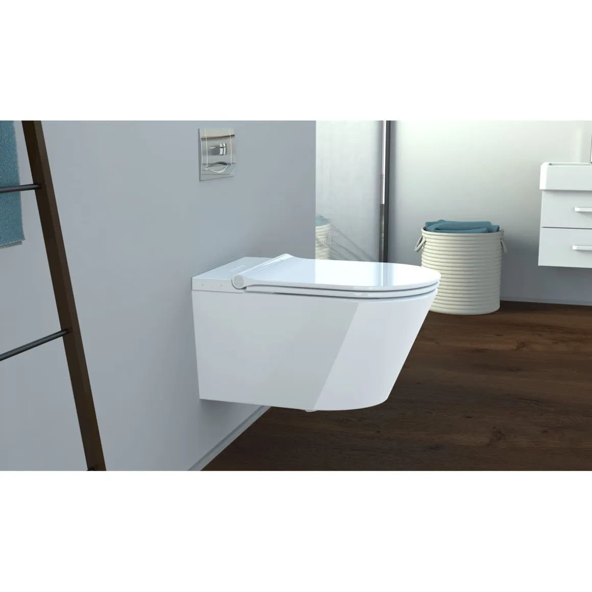 Schütte Dusch-WC-Set Cesari spülrandloser Bidet Toilettensitz