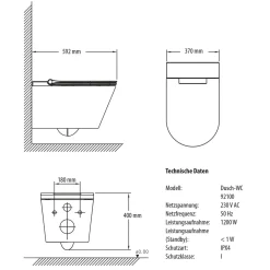 Schütte Dusch-WC-Set Cesari spülrandloser Bidet Toilettensitz