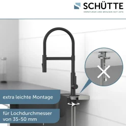 Schütte Küchenarmatur Miami schwarz matt