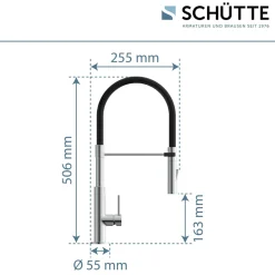 Schütte Küchenarmatur mit ausziehbarer Brause 79180 Stilo chrom schwarz