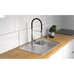 Schütte Küchenarmatur mit ausziehbarer Brause 79180 Stilo chrom schwarz