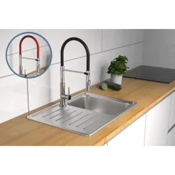 Schütte Küchenarmatur mit ausziehbarer Brause 79180 Stilo chrom schwarz