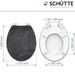 Schütte MDF HG WC-Sitz BLACK STONE mit Absenkautomatik