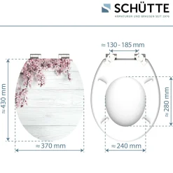 Schütte MDF HG WC-Sitz FLOWERS AND WOOD mit Absenkautomatik