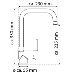 Schütte Niederdruck-Spültischarmatur Futura schwarz matt