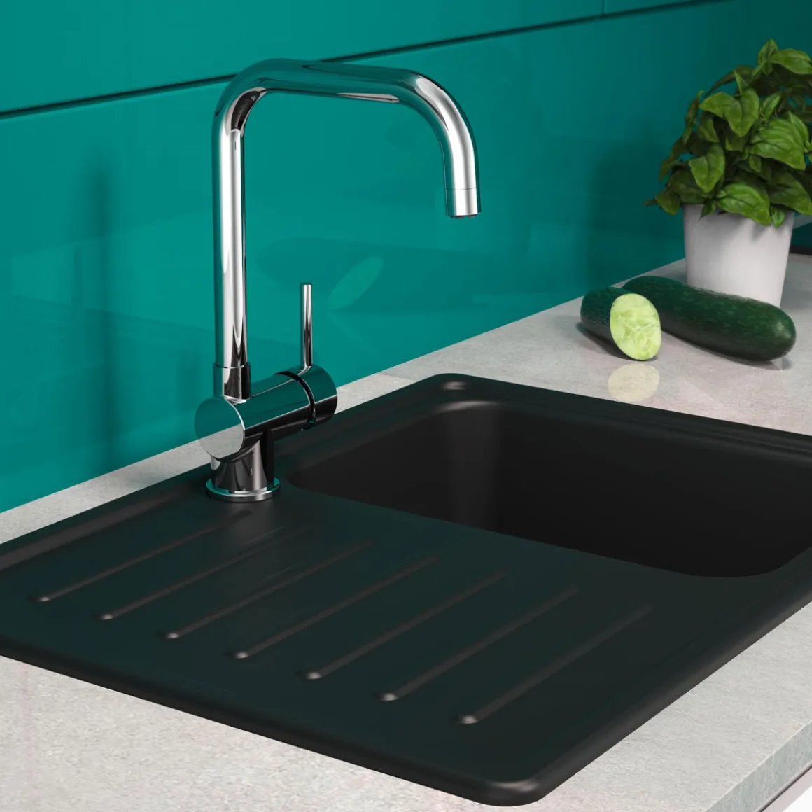 Schütte Niederdruck-Spültischarmatur Futura chrom