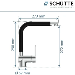 Schütte Schwenkbare Küchenarmatur Rio chrom schwarz matt