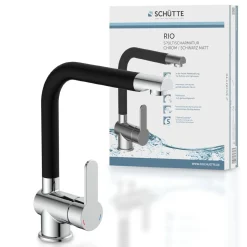 Schütte Schwenkbare Küchenarmatur Rio chrom schwarz matt