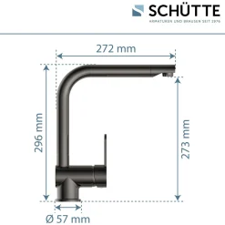 Schütte Schwenkbare Küchenarmatur Rio graphit glänzend