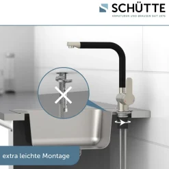 Schütte Schwenkbare Küchenarmatur Rio Edelstahloptik weiß