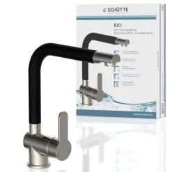 Schütte Schwenkbare Küchenarmatur Rio Edelstahloptik weiß