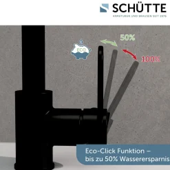 Schütte Spülarmatur Design Ring schwarz matt mit herausziehbarer Geschirrbrause