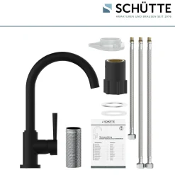 Schütte Spültischarmatur Cornwall Niederdruck schwarz matt