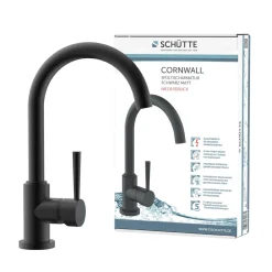 Schütte Spültischarmatur Cornwall Niederdruck schwarz matt
