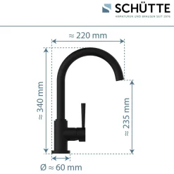 Schütte Spültischarmatur Cornwall Niederdruck schwarz matt