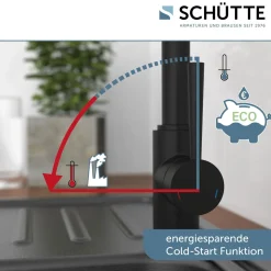 Schütte Spültischarmatur Cornwall Niederdruck schwarz matt