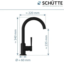 Schütte Spültischarmatur Cornwall Schwarz matt
