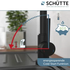 Schütte Spültischarmatur Cornwall Schwarz matt