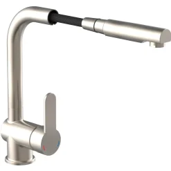 Schütte Spültischarmatur London Edelstahloptik mit herausziehbarem Auslauf