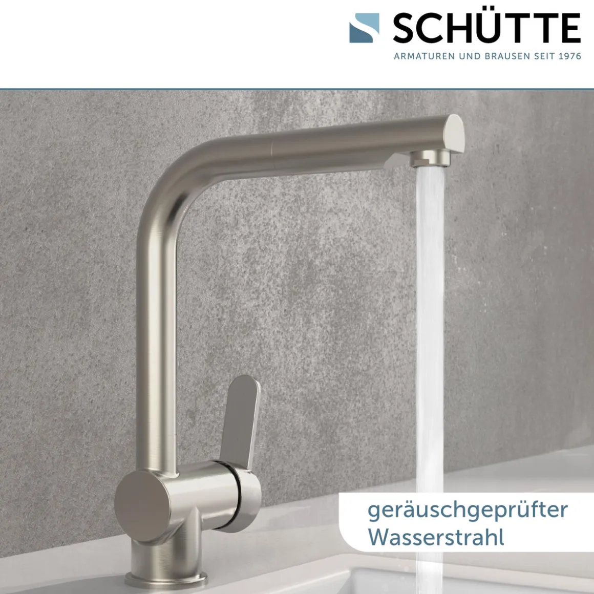 Schütte Spültischarmatur London Edelstahloptik mit herausziehbarem Auslauf