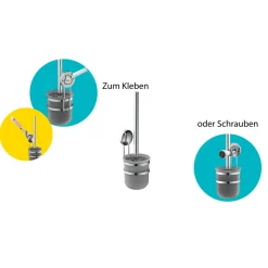 Schütte Wand-WC Bürstenhalter Chrom zum Kleben oder Schrauben