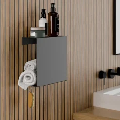 Schulte Duschablage zum Kleben Größe L mattschwarz