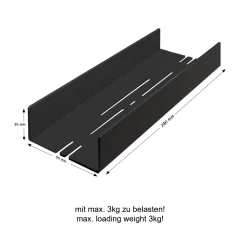 Schulte Duschablage zum Kleben Größe S Mattschwarz