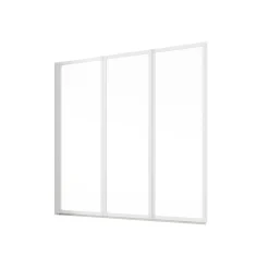 Schulte Badewannenfaltwand Alu Natur 121 x 127 x 121 cm ESG hell klar