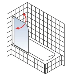 Schulte Badewannenfaltwand Komfort 140 x 80 cm Echtglas grau