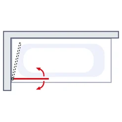 Schulte Badewannenfaltwand Komfort 140 x 80 cm Echtglas grau