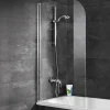 Schulte Badewannenfaltwand Komfort 140 x 80 cm Echtglas weiß