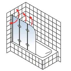 Schulte Badewannenfaltwand 3 teilig Alunatur
