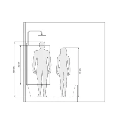 Schulte Badewannenfaltwand Alu Natur 70 x 130 x 70 cm ESG hell klar