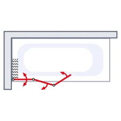 Schulte Badewannenfaltwand Komfort 3 teilig grau