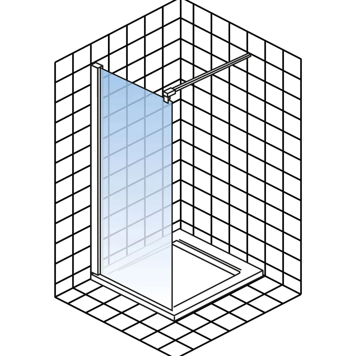 Schulte BlackStyle Walk In Alexa Style 2.0 mit Dekor Atelier 1 200 x 140 cm