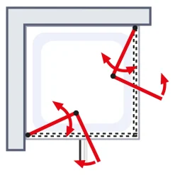 Schulte Drehfalttür Alexa Style 2.0 Eckeinstieg