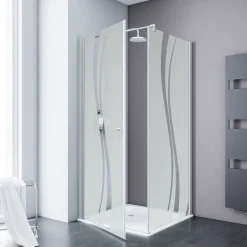 Schulte Drehtür Alexa Style 2.0 inkl Seitenwand 90 x 90 cm Dekor Liane