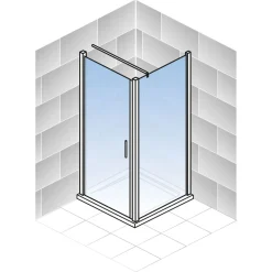 Schulte Drehtür Alexa Style 2.0 inkl Seitenwand 90 x 90 cm Dekor Liane