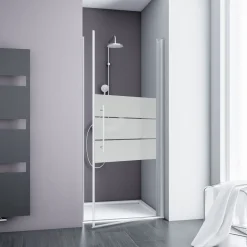 Schulte Drehtür für Nischendusche Alexa Style 2.0 Alu Natur ESG fixil 80 cm