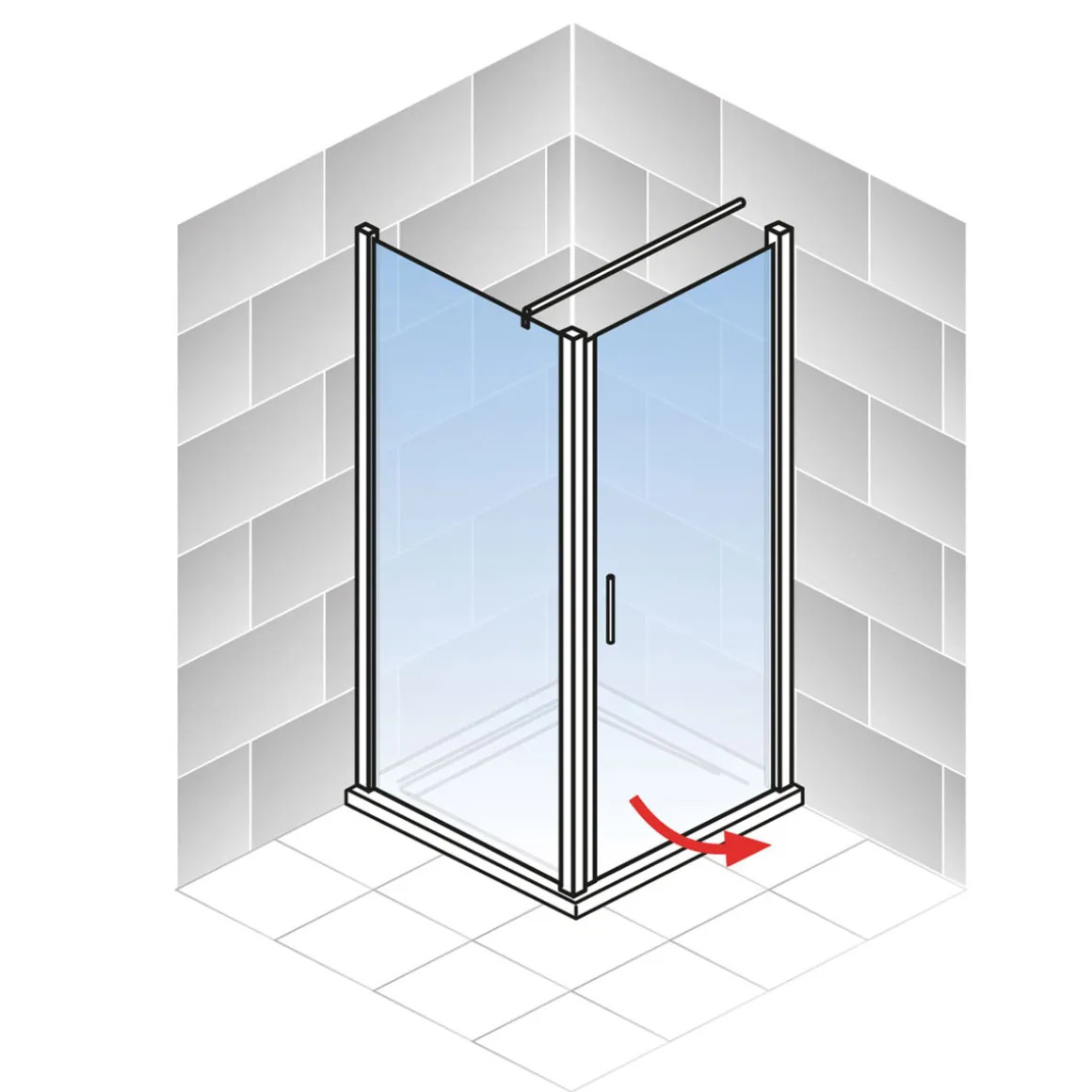 Schulte Drehtür inkl Seitenwand Alexa Style 2.0 90 x 192 x 90 cm