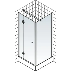Schulte Drehtür Master Class inkl Seitenwand 90 x 90 cm rechts