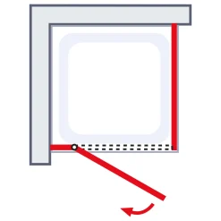 Schulte Drehtür Master Class inkl Seitenwand 90 x 90 cm rechts