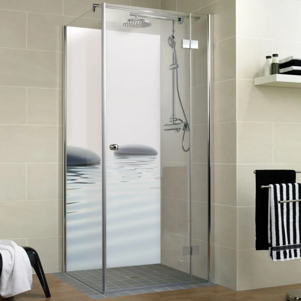 Schulte Duschrückwand Foto Zen Steine und Wasser 2100 x 900 mm