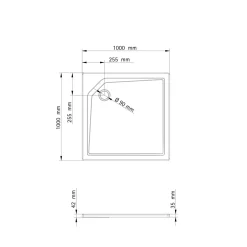Schulte Duschwanne Quadrat extra flach 1000 x 1000 mm