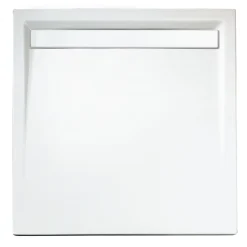 Schulte Duschwanne Quadrat extra flach Rinne 900 x 900 mm Alpinweiß